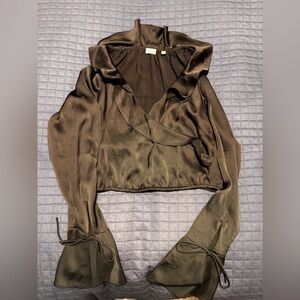 Elegant Black Wilfred Women's Wrap Top